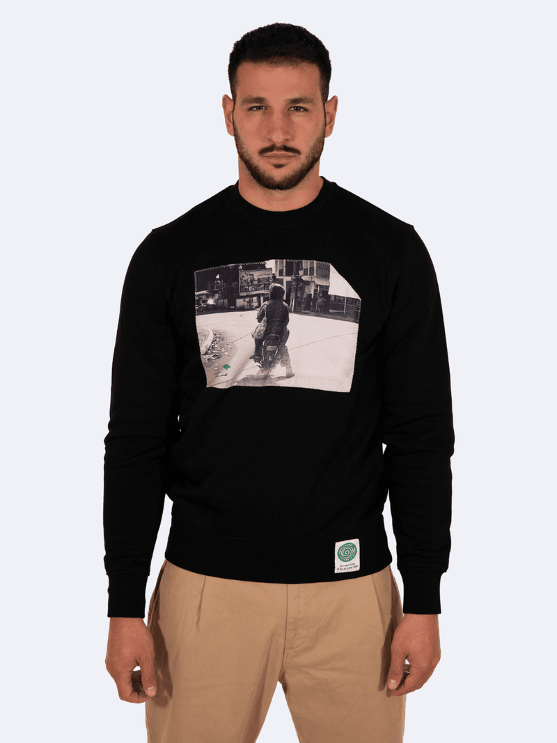 ICON BIKER WHITE SWEATSHIRT GUY