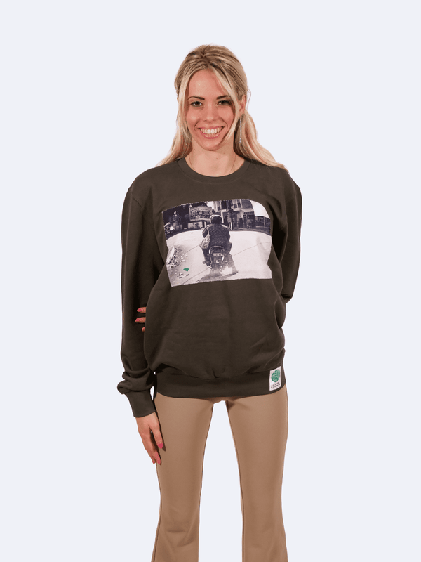 ICON BIKER WHITE LADY SWEATSHIRT