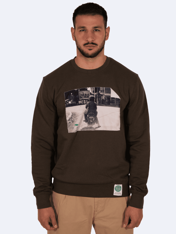 ICON BIKER DARK kHAKI GUY SWEATSHIRT